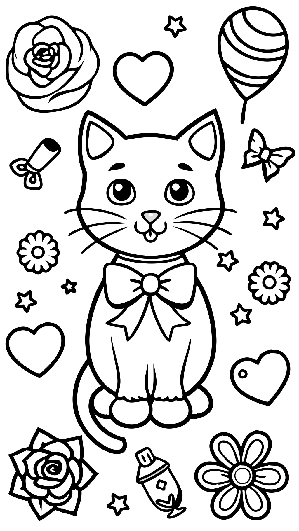 Páginas para colorear de Valentine Cat